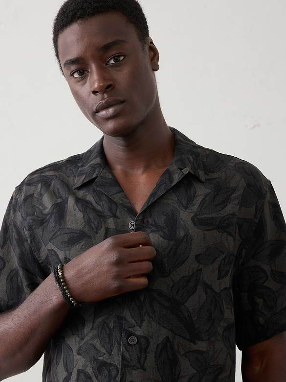 Standard-Fit Linen-Blend Resort Shirt