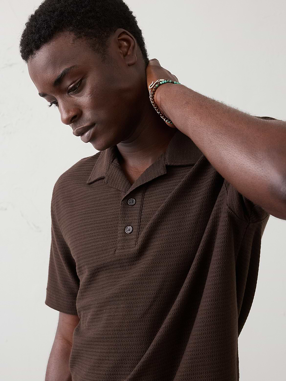 Standard-Fit Textured Polo