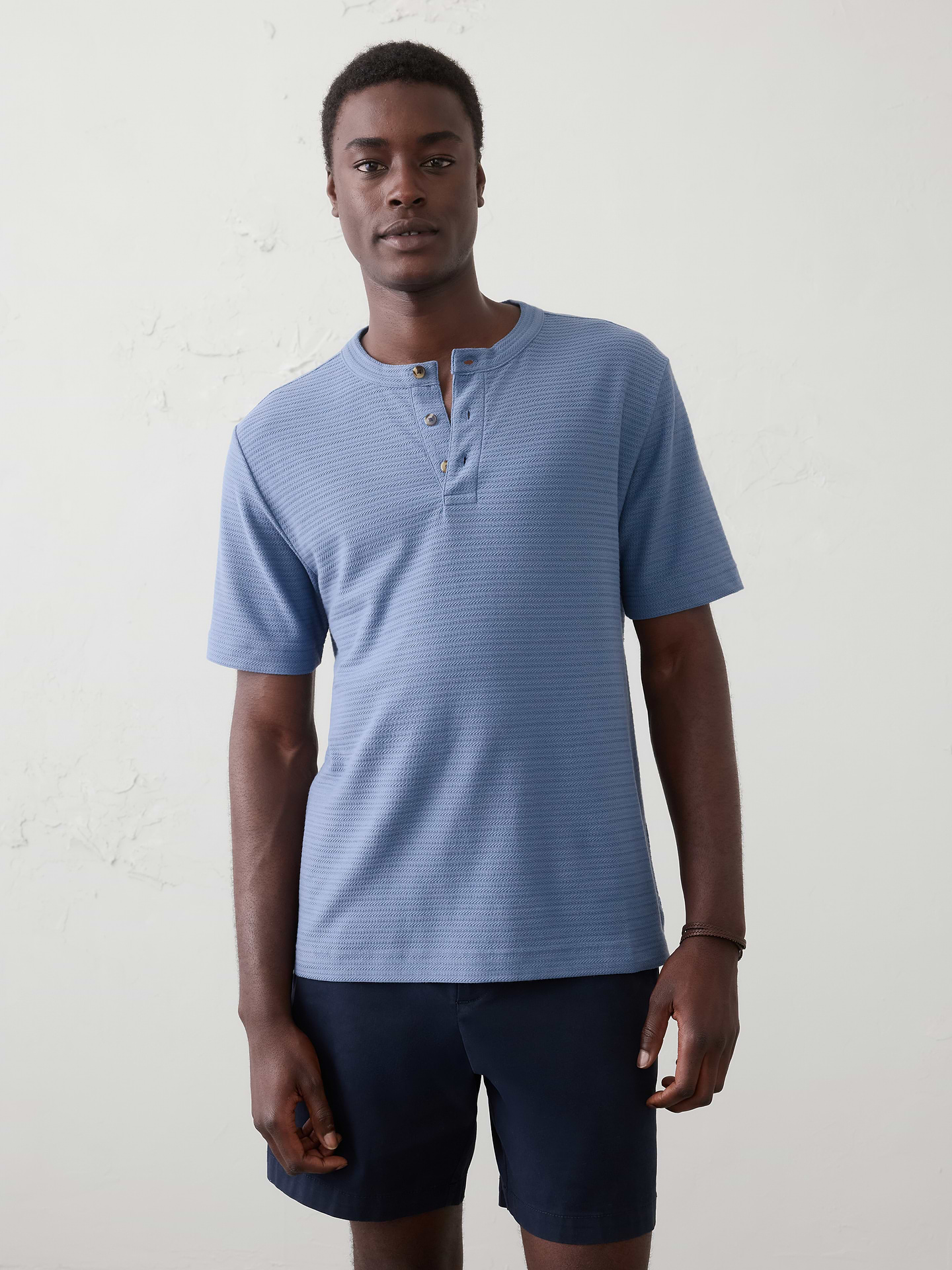Image number 1 showing, Standard-Fit Textured Henley