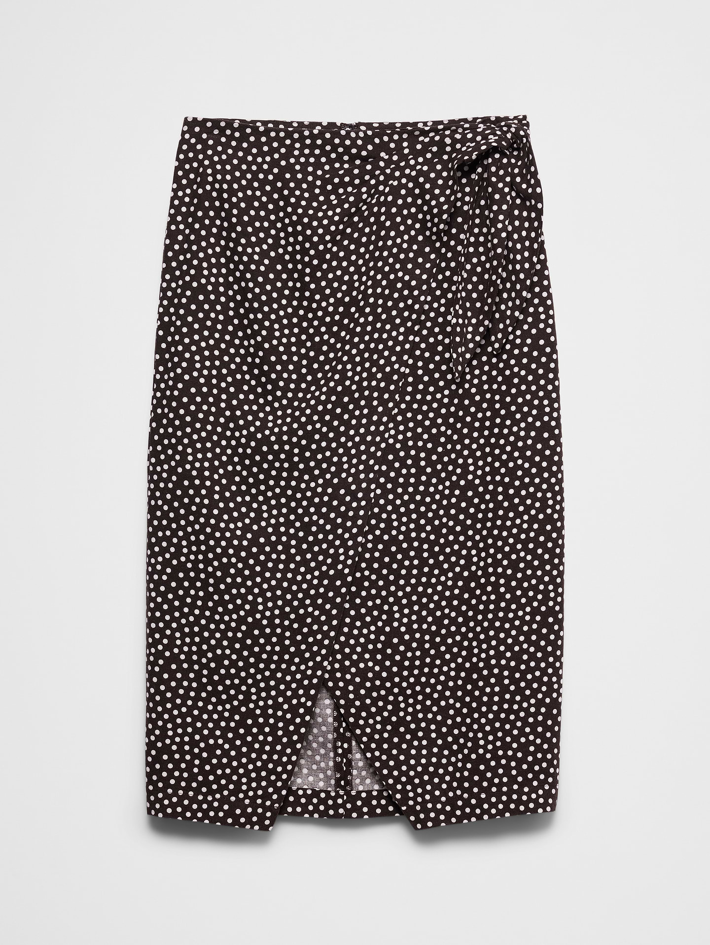 Image number 4 showing, Linen-Blend Faux-Wrap Midi Skirt