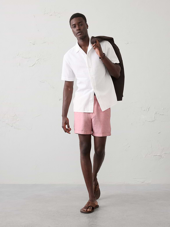 Slim-Fit 5" Linen-Blend Short
