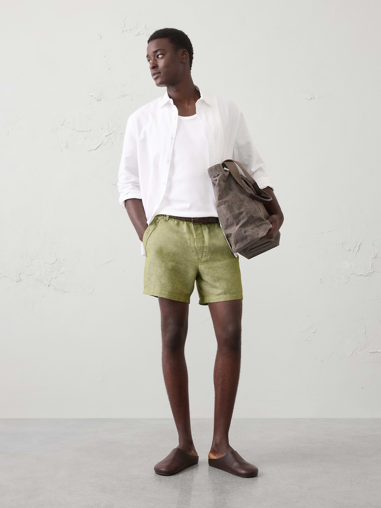 Image number 1 showing, Slim-Fit 5" Linen-Blend Short