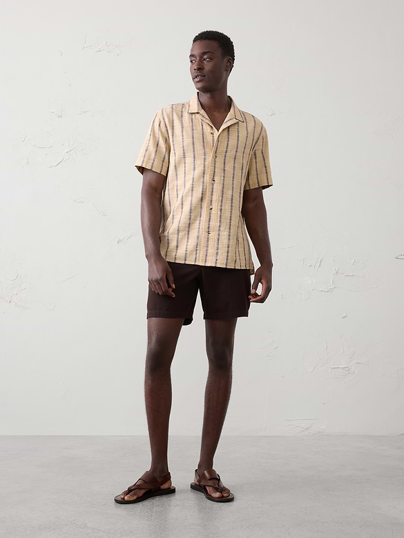 Standard-Fit Textured Resort Shirt