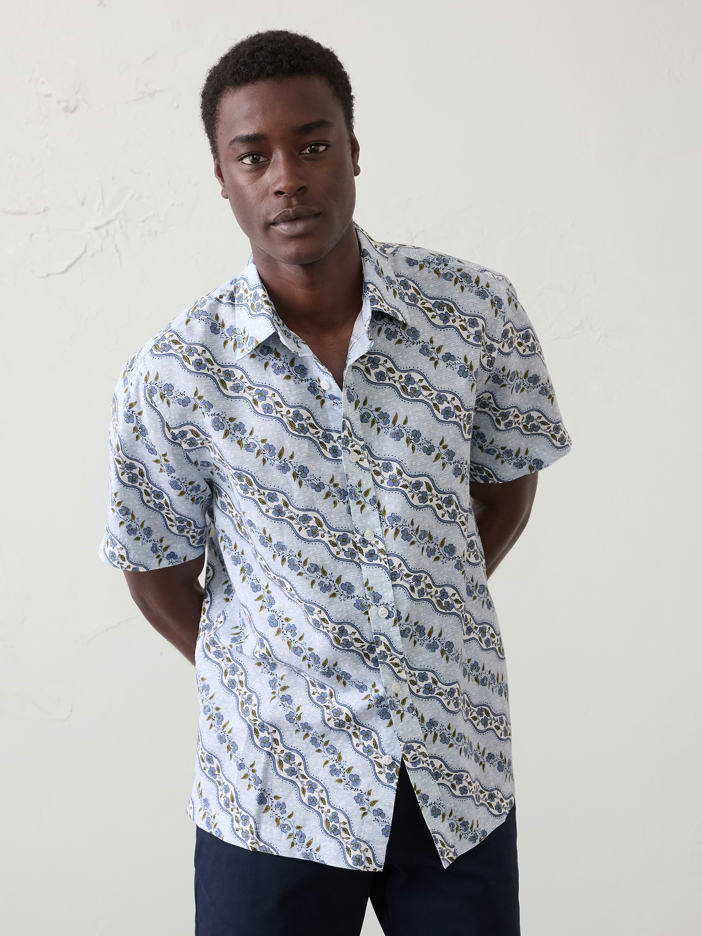 Image number 1 showing, Standard-Fit Linen-Blend Shirt