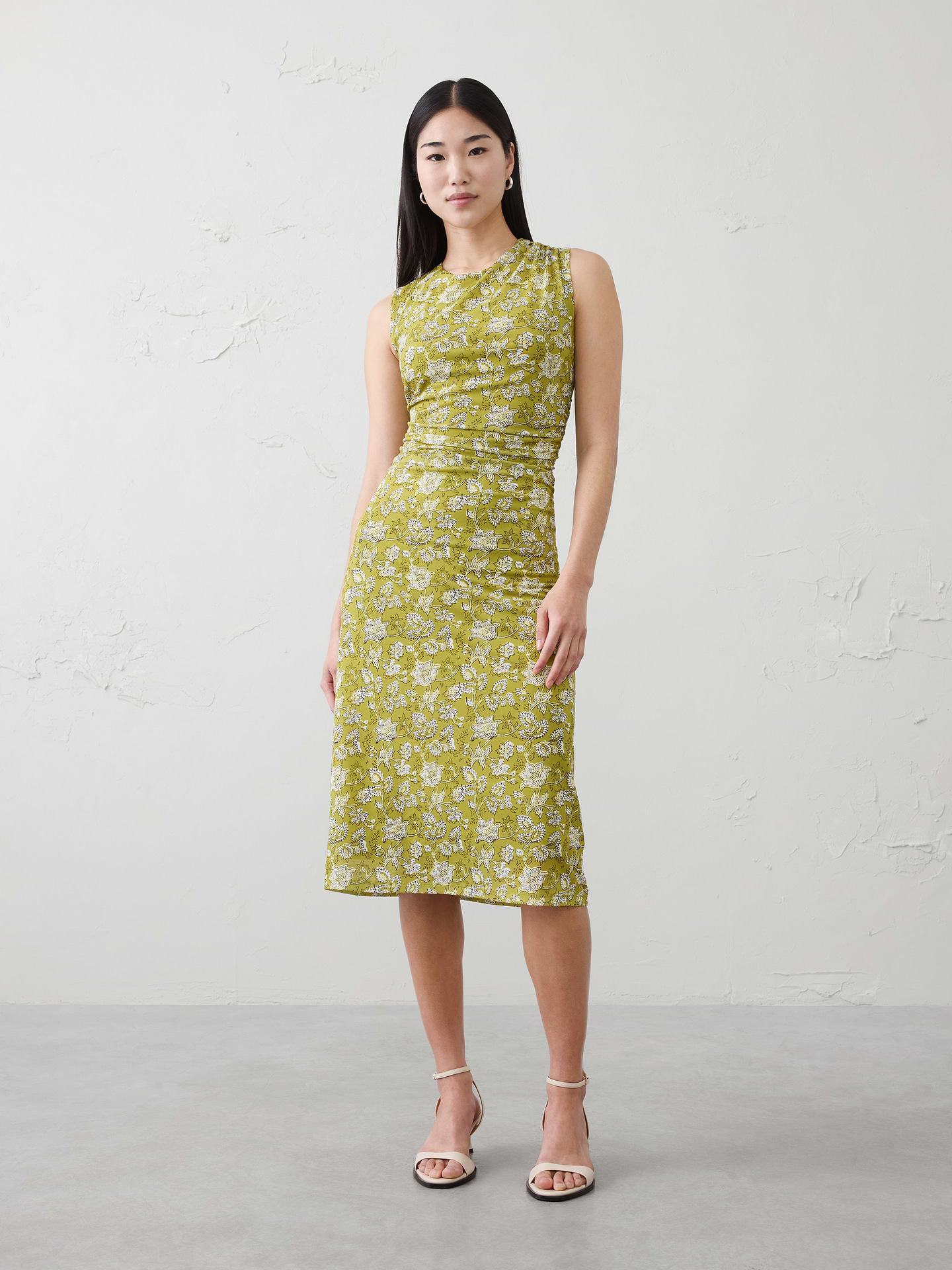 Image number 1 showing, Shirred-Waist Midi Dress