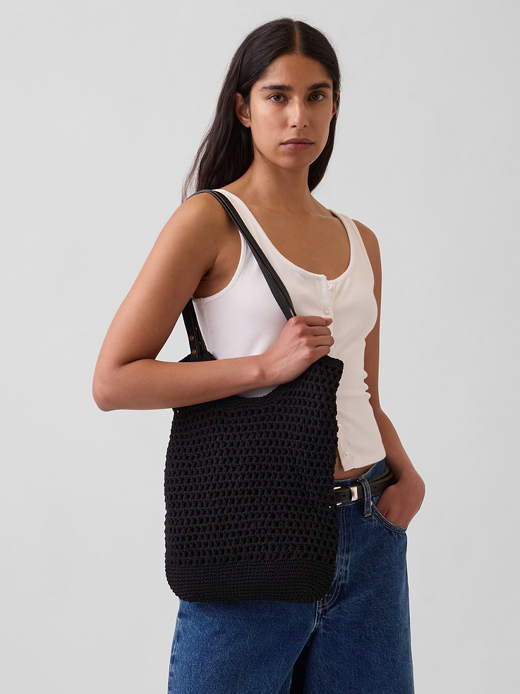 Image number 2 showing, Crochet Tote Bag