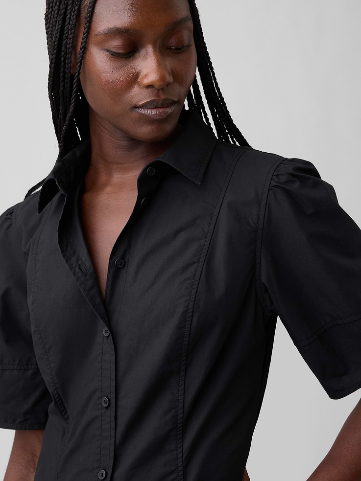 Image number 4 showing, Barrel-Sleeve Maxi Shirtdress
