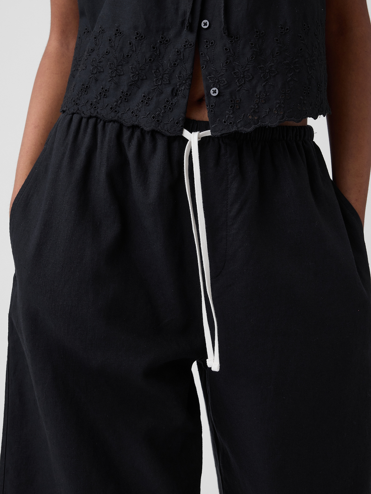 Linen-Blend Relaxed Easy Culotte Pants | Gap