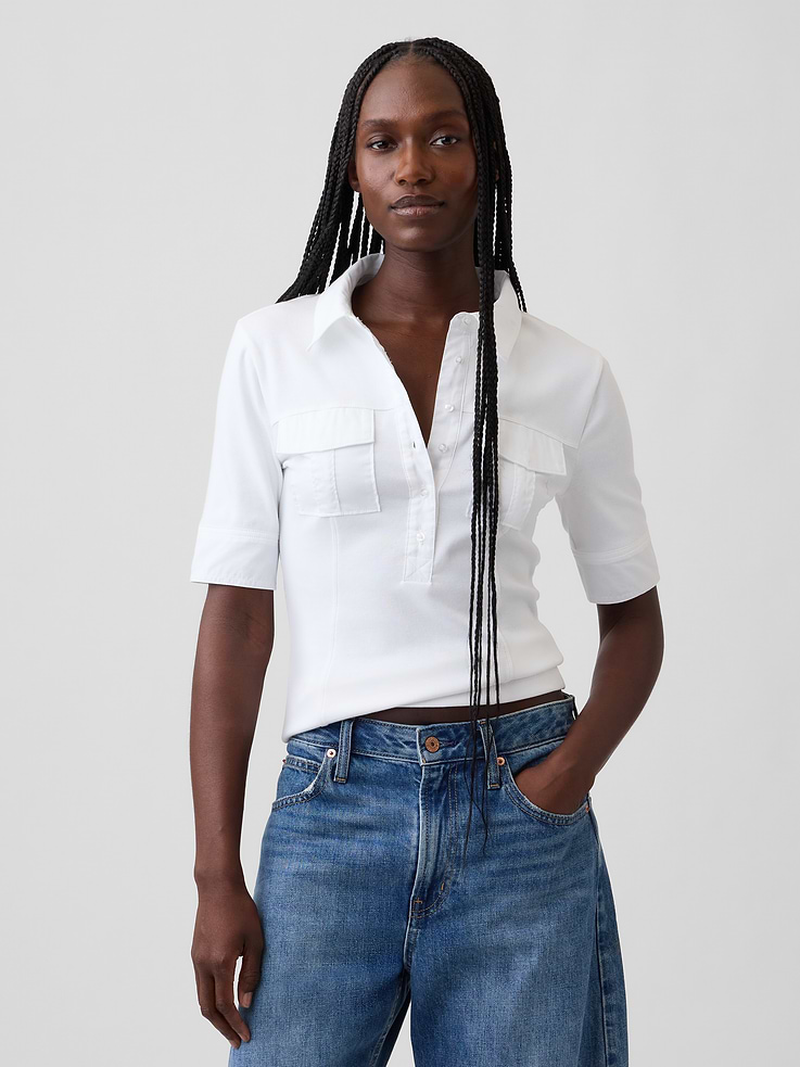 L'image numéro 1 présente T-shirt utilitaire moderne à manches au coude