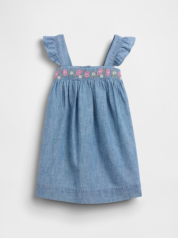 Baby & Toddler Embroidered Denim Dress