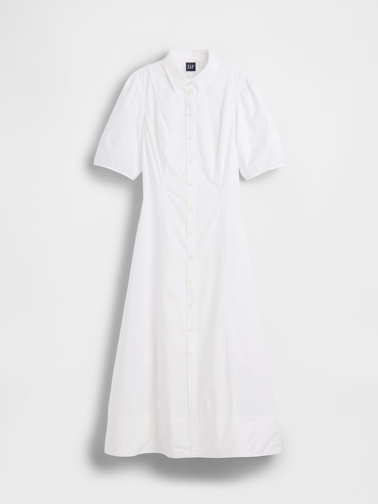 Image number 5 showing, Barrel-Sleeve Maxi Shirtdress