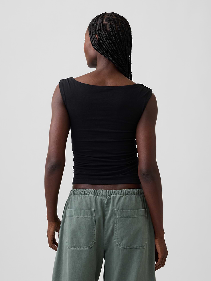 Image number 3 showing, CloseKnit Jersey Ruched Crop Top