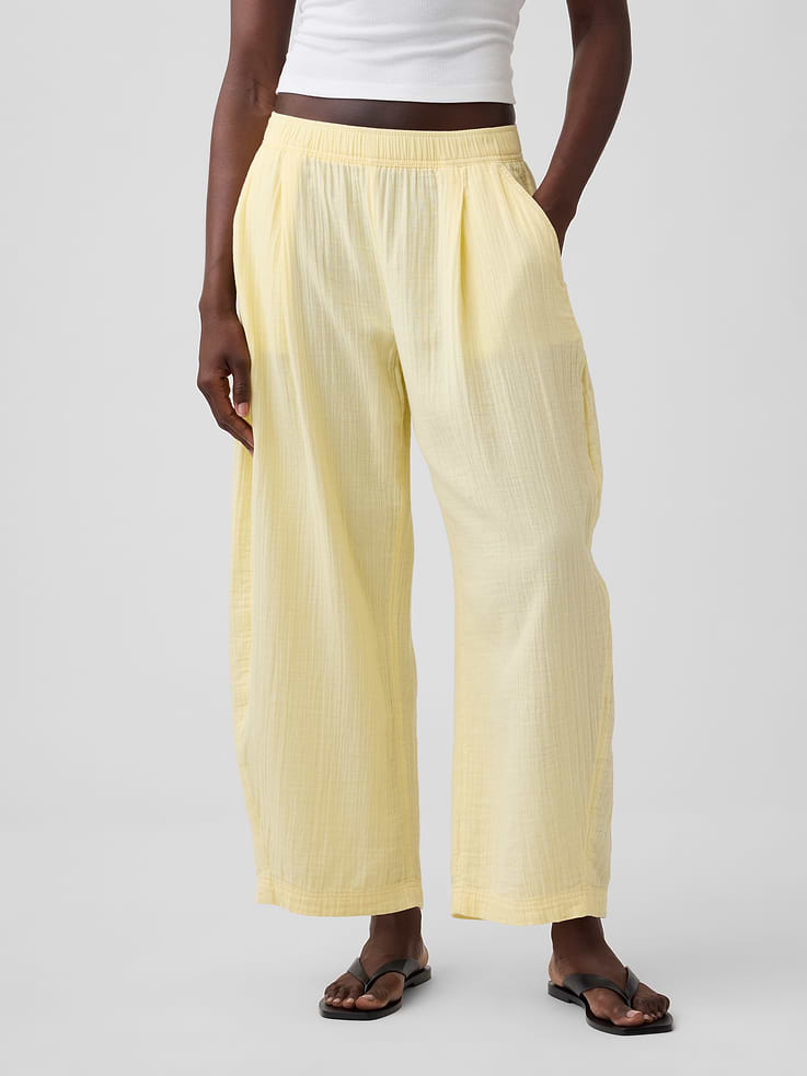 Image number 2 showing, Cotton Gauze Easy Barrel Pants