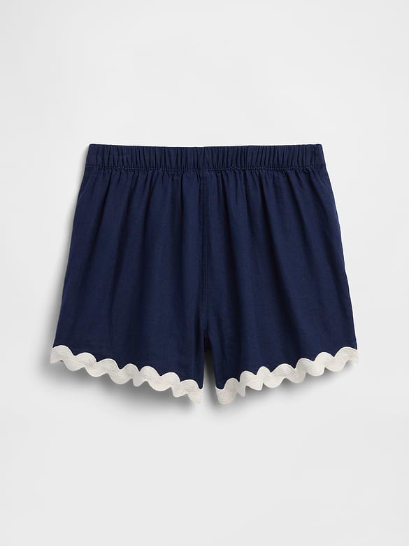 Kids Pull-On Linen-Blend Skort