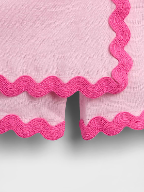 Kids Pull-On Linen-Blend Skort