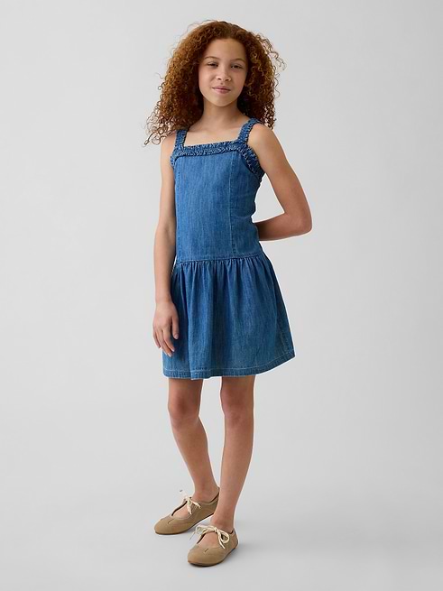 standard grace denim dress It’s Pouring this dress transitions seamlessly Frankies Bikinis: Christa Denim Color:Natural BROWN SUN NPU-Lady-202513