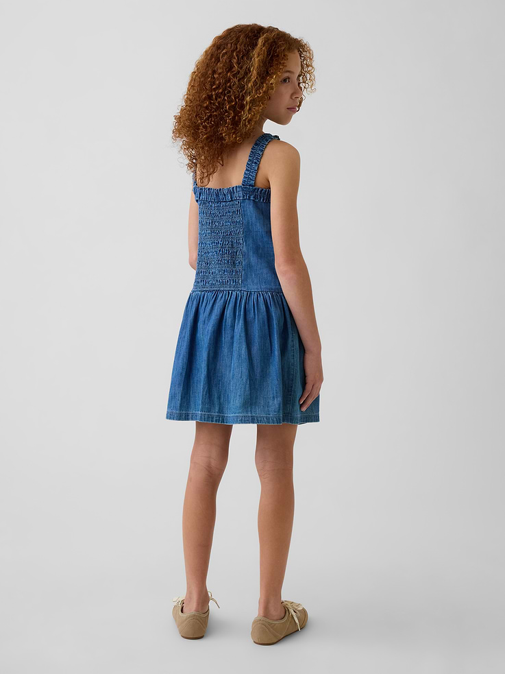 Image number 3 showing, Kids Denim Drop-Waist Dress