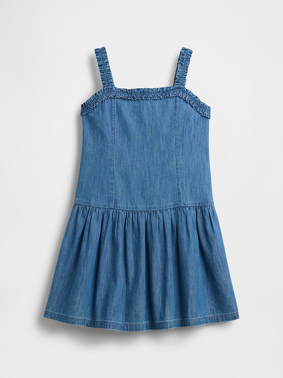 Kids Denim Drop-Waist Dress
