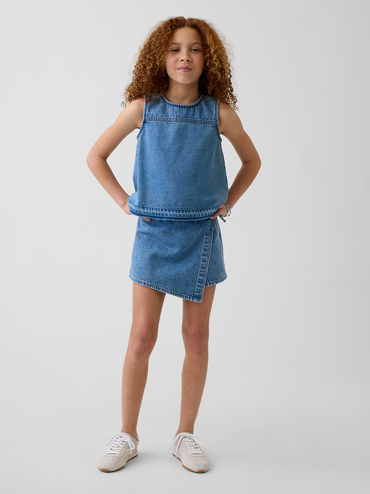 Image number 1 showing, Kids Denim Wrap Skort