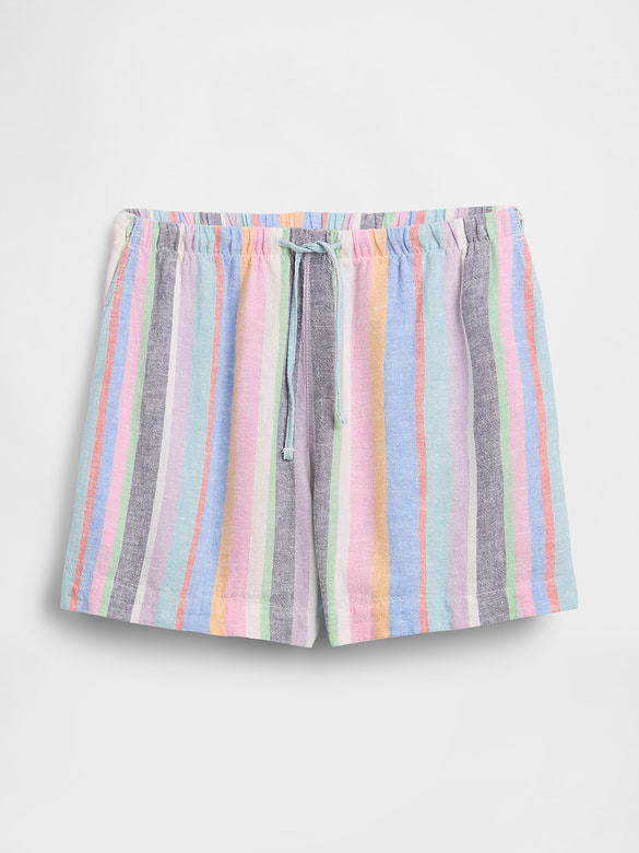 4" Pull-On Linen-Blend Shorts