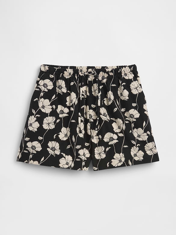 4" Pull-On Linen-Blend Shorts
