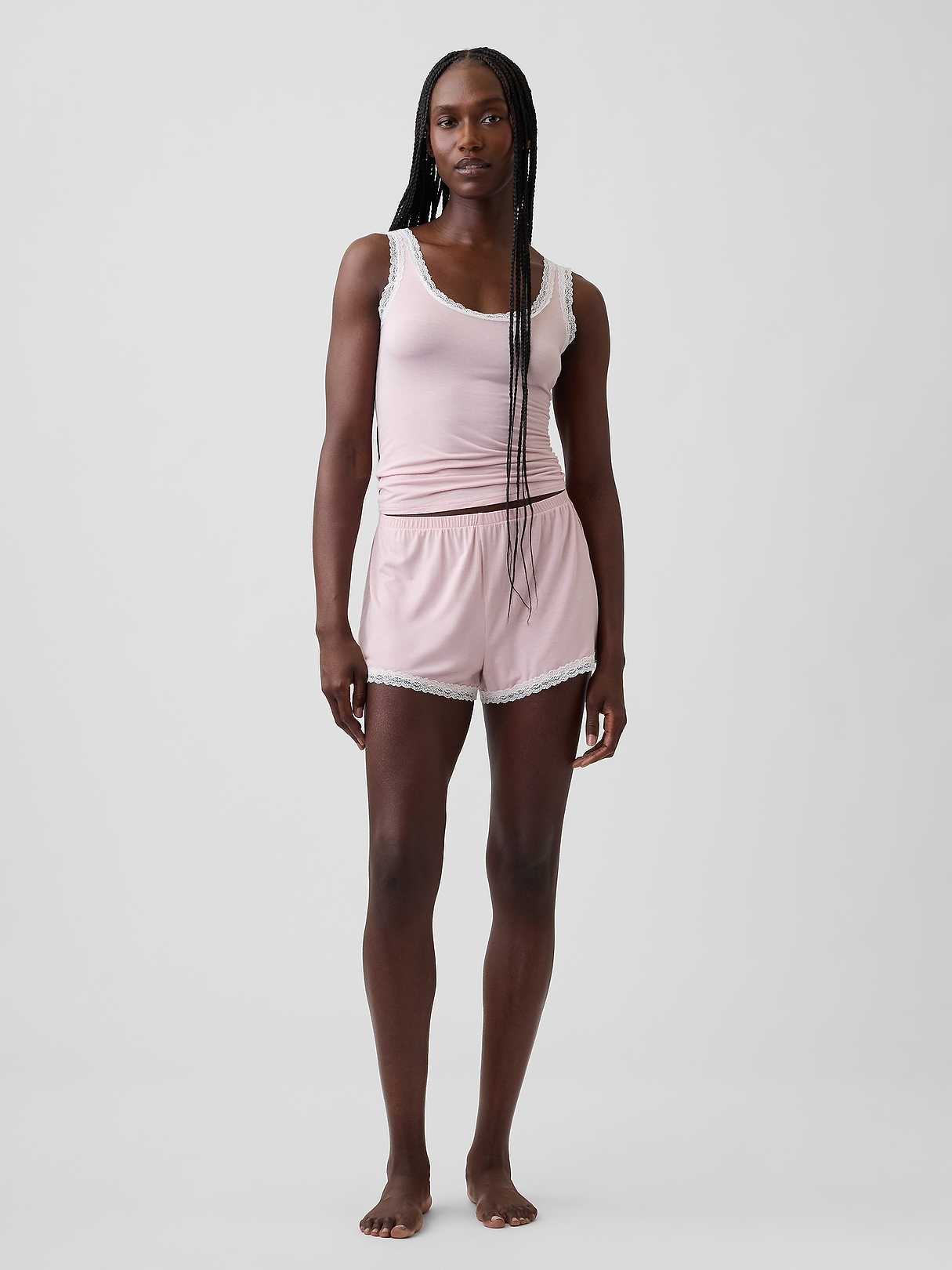 SoftMade Modal Lace-Trim PJ Shorts | Gap