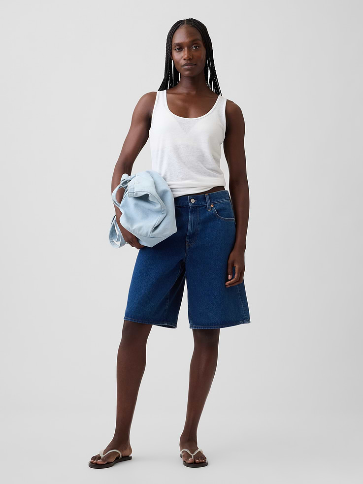 Image 2 of 5, Linen-Blend Tank Top