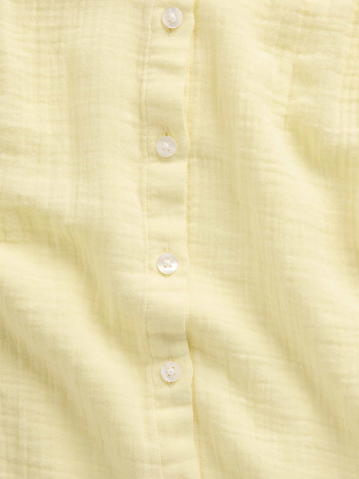 Image number 4 showing, Cotton Gauze Oversized Collarless Shirt