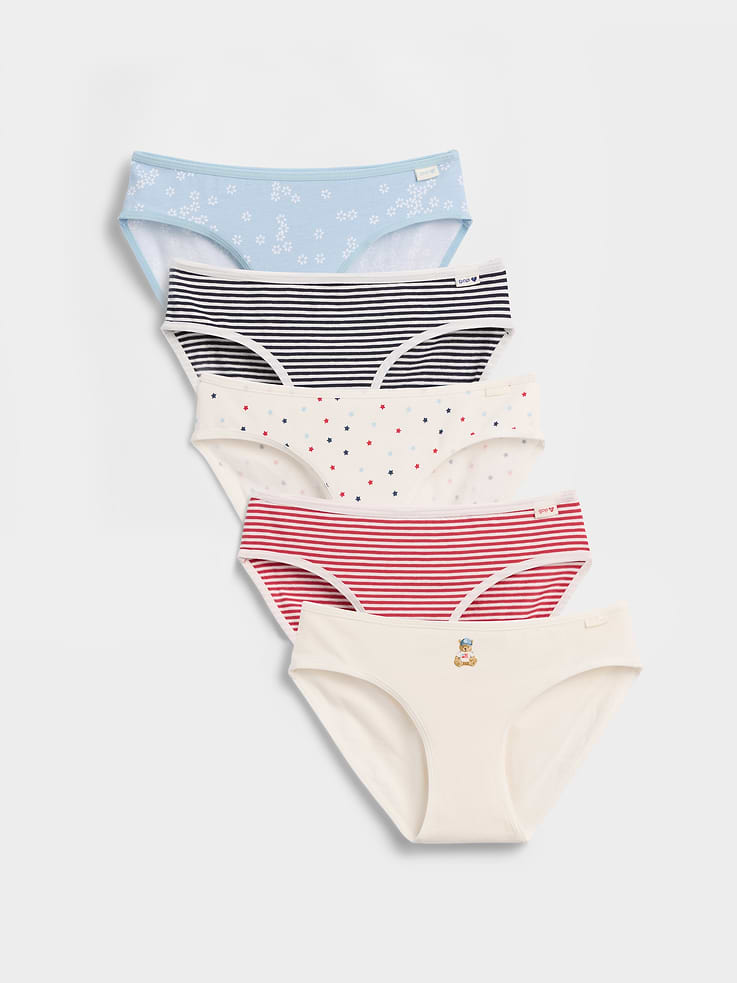Image number 1 showing, Kids Organic Stretch Cotton Bikini Briefs (5-Pack)