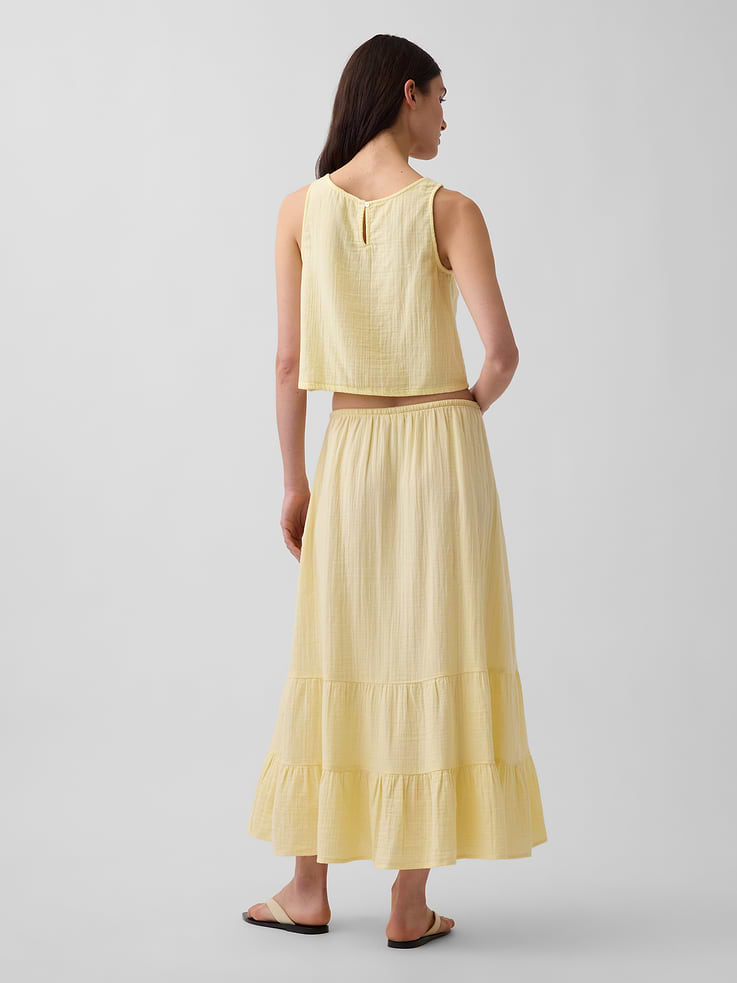 Image number 2 showing, Cotton Gauze Tiered Easy Maxi Skirt