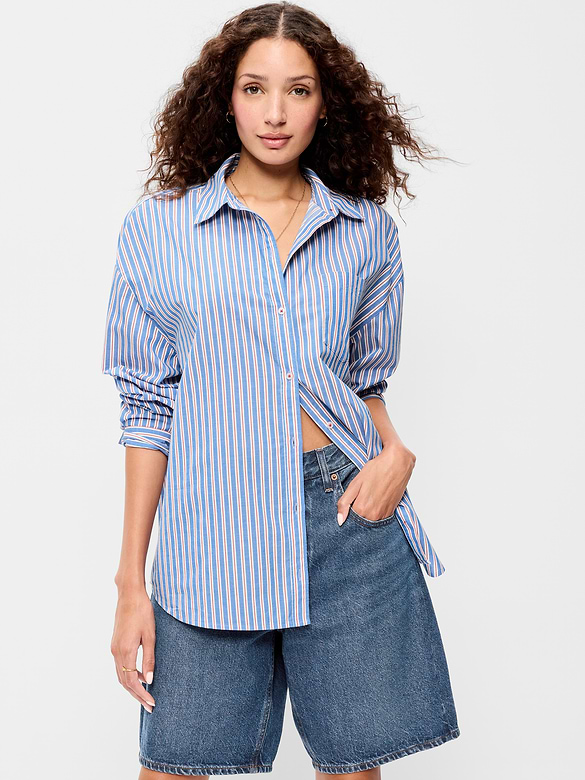 Oversized Button-Down Boyfriend Shirt