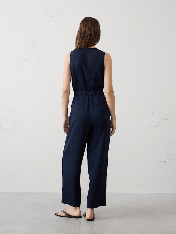 Tencel Cinch-Waist Jumpsuit
