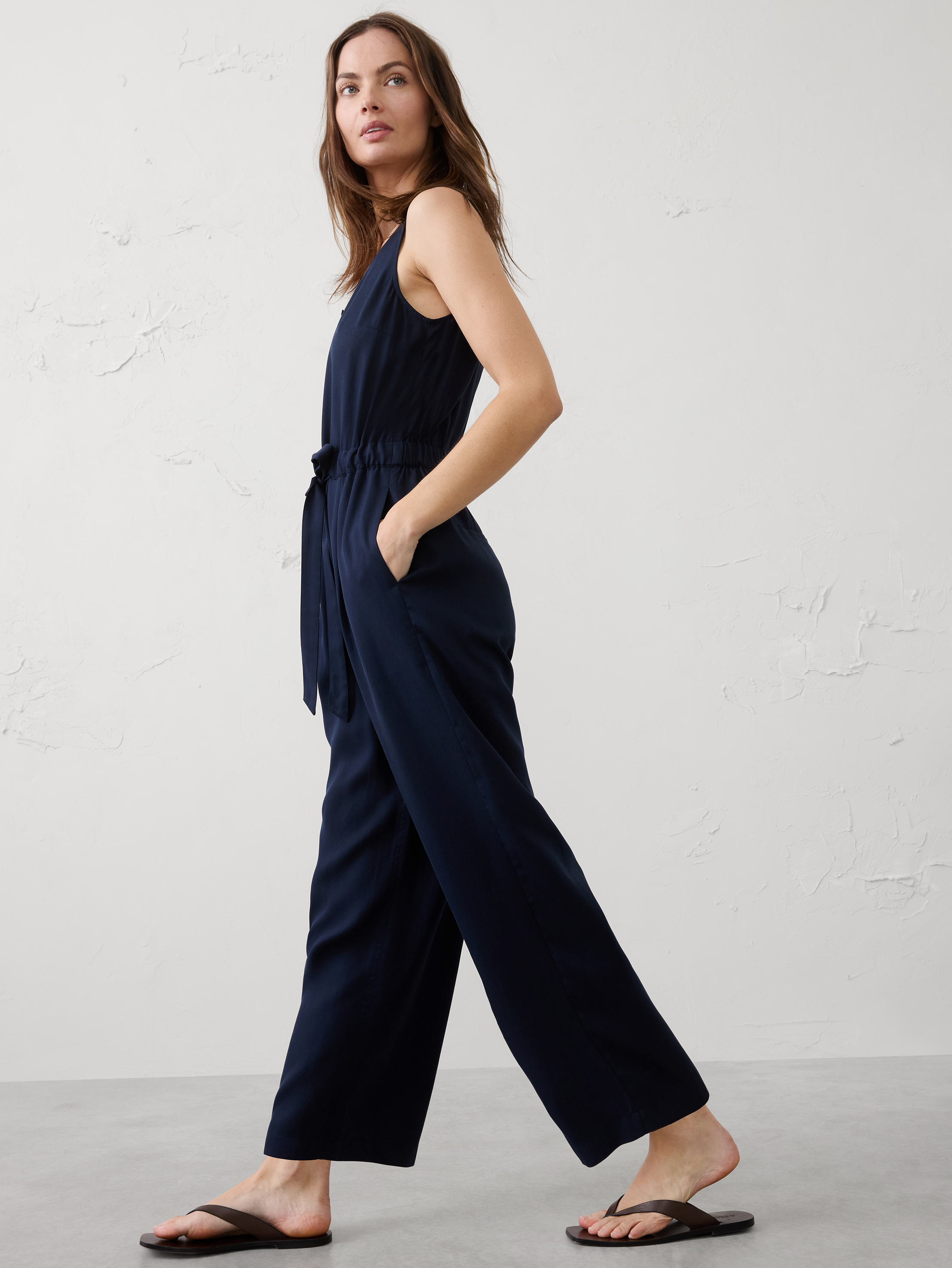 Tencel Cinch-Waist Jumpsuit | Banana Republic Factory