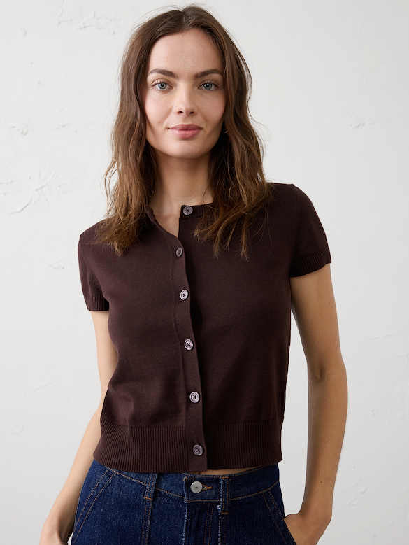 Cotton Cropped Cardigan