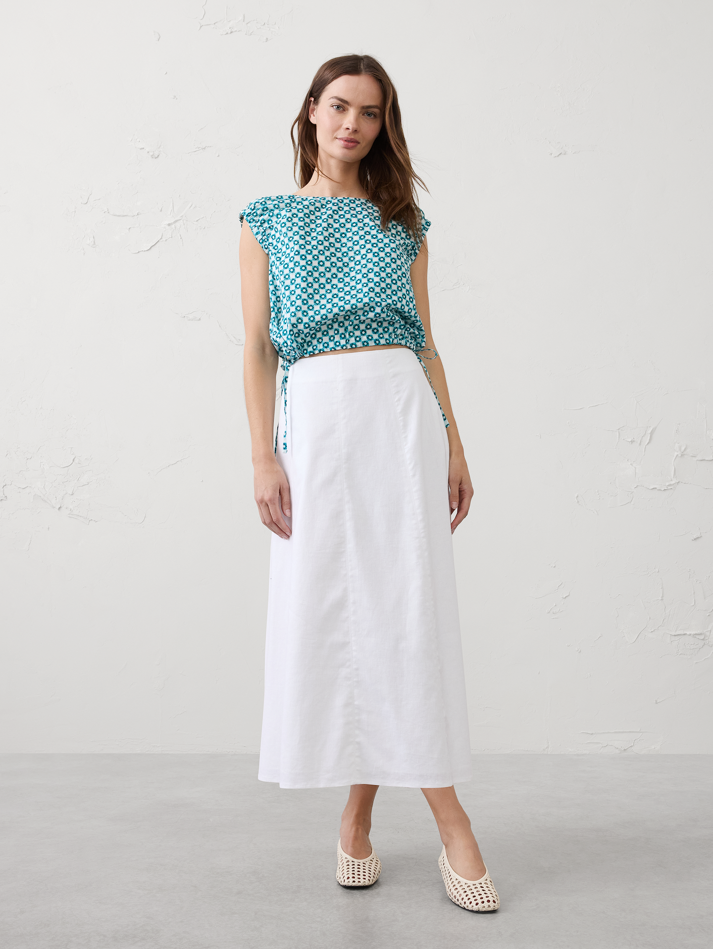 Image number 1 showing, Voile Side-Tie Top