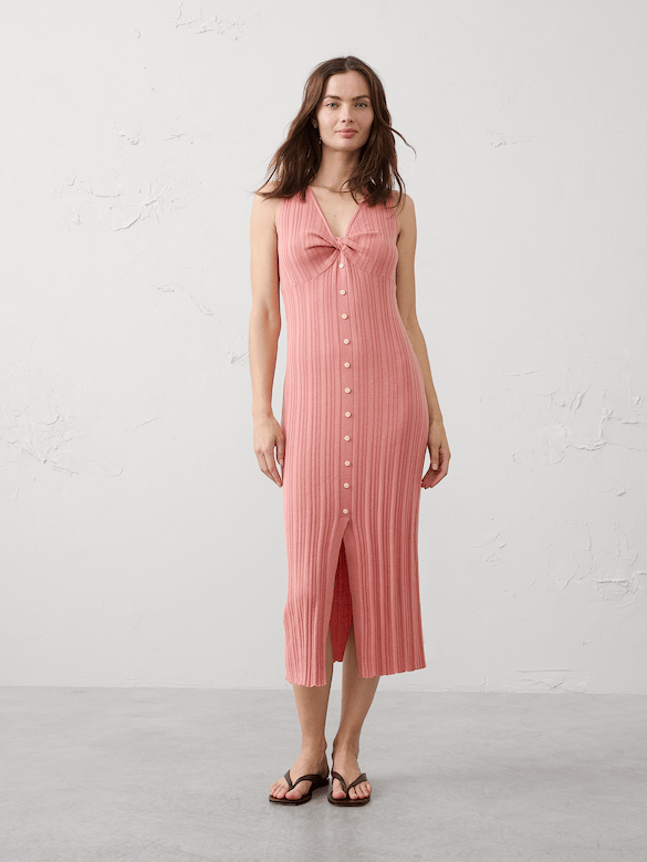 Button-Through Midi Dress