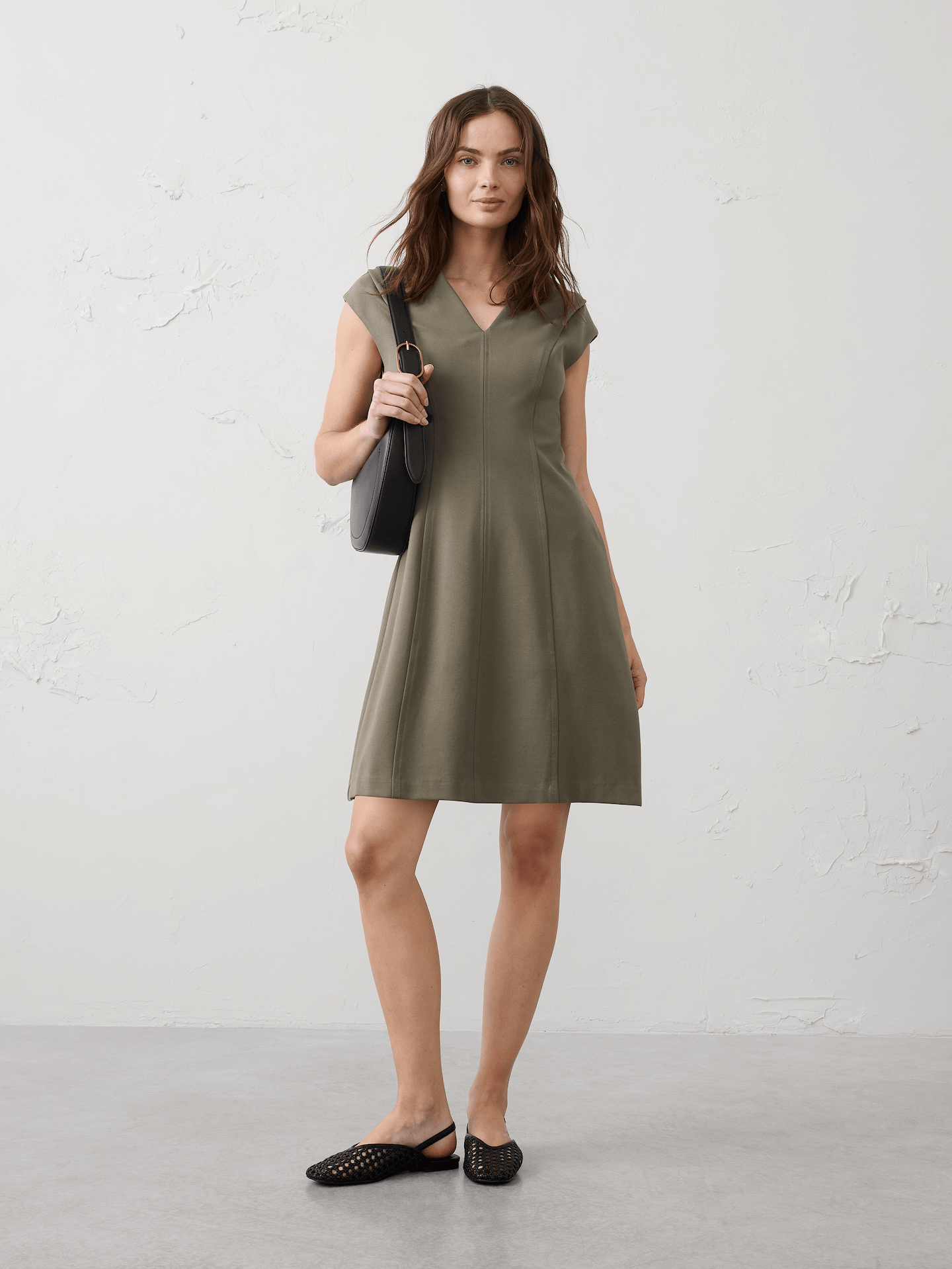 Image number 1 showing, Ponte Seamed Hourglass Mini Dress