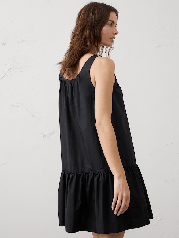 Poplin Tiered Above-Knee Dress