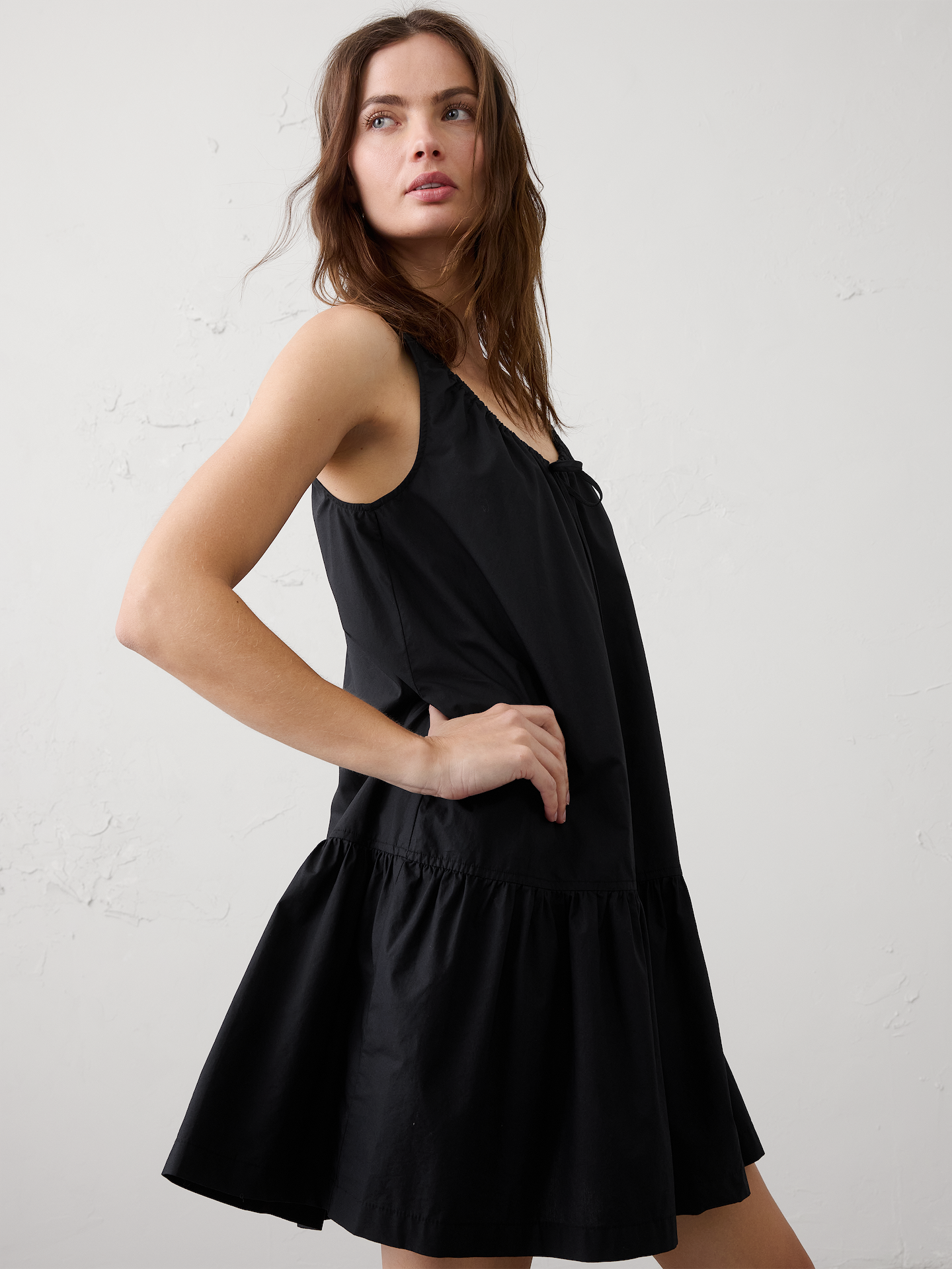 Image number 3 showing, Poplin Tiered Above-Knee Dress