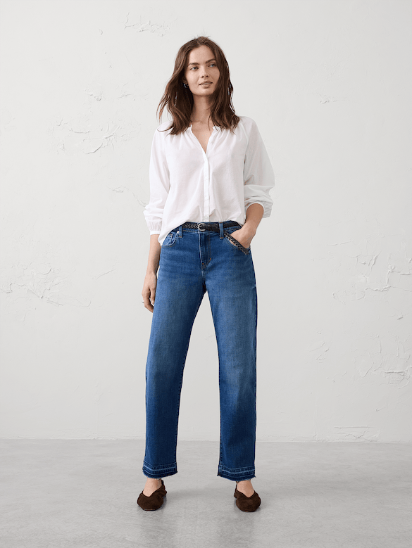 Straight-Leg Mid-Rise Jean