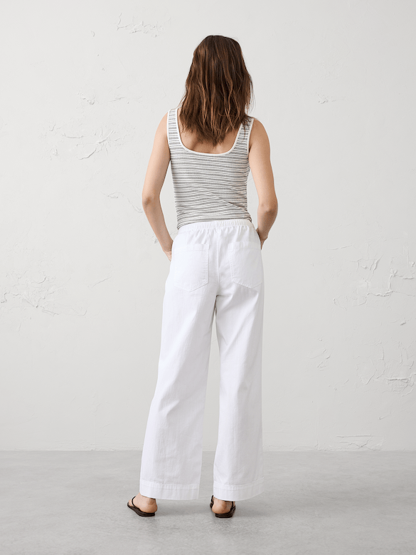 Wide-Leg Mid-Rise Summerweight Pull-On Jean
