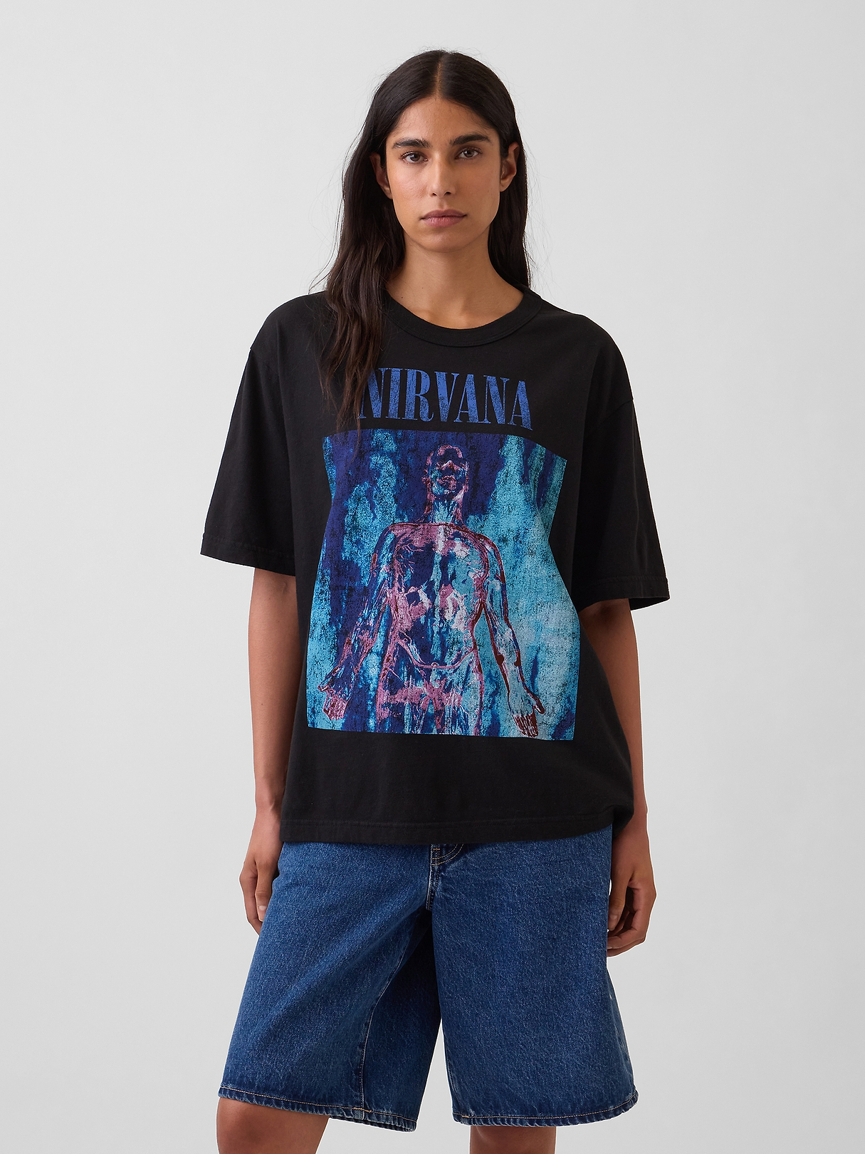 Nirvana Heavyweight Crop Graphic T-Shirt | Gap