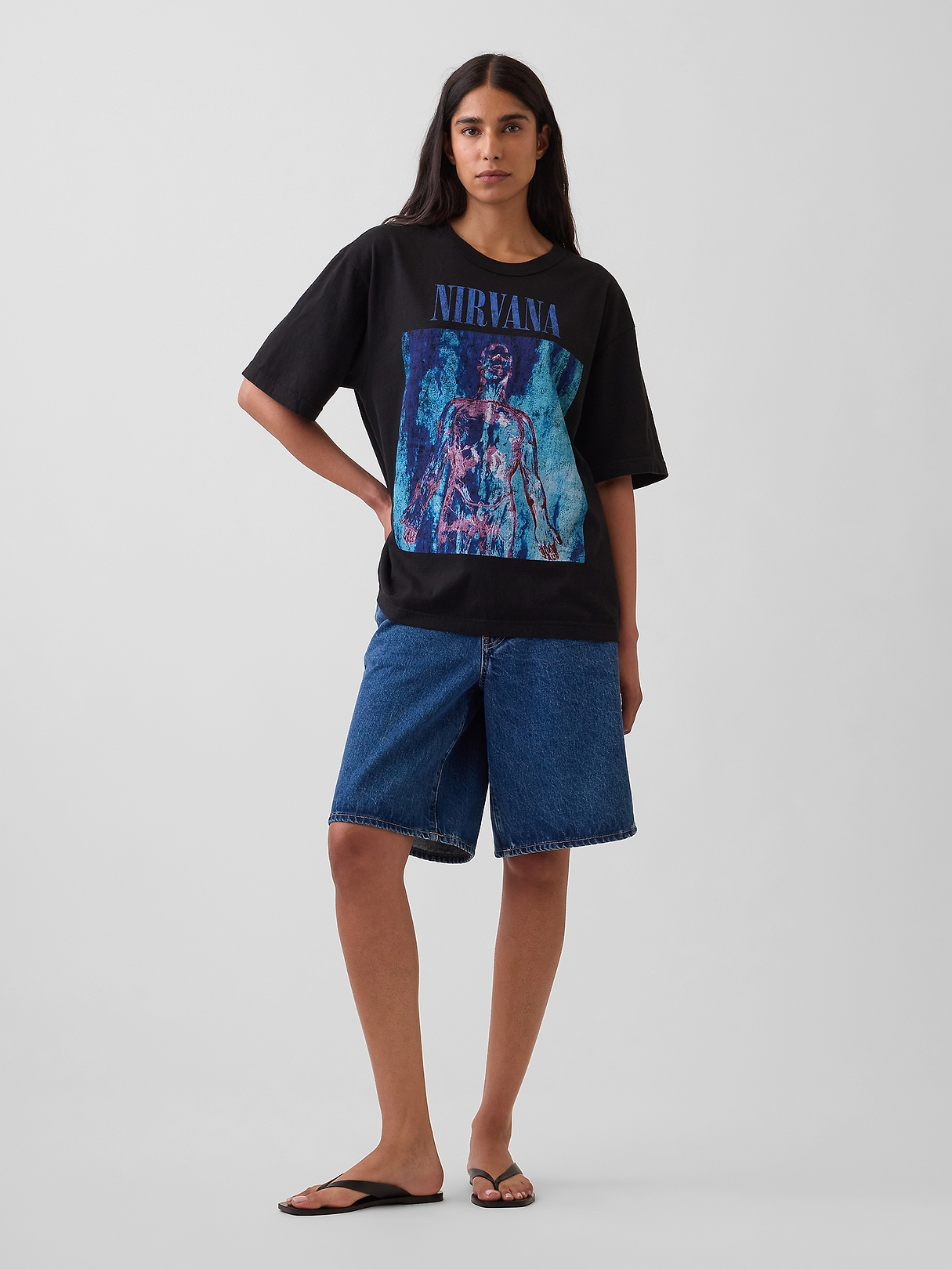 Nirvana Heavyweight Crop Graphic T-Shirt | Gap