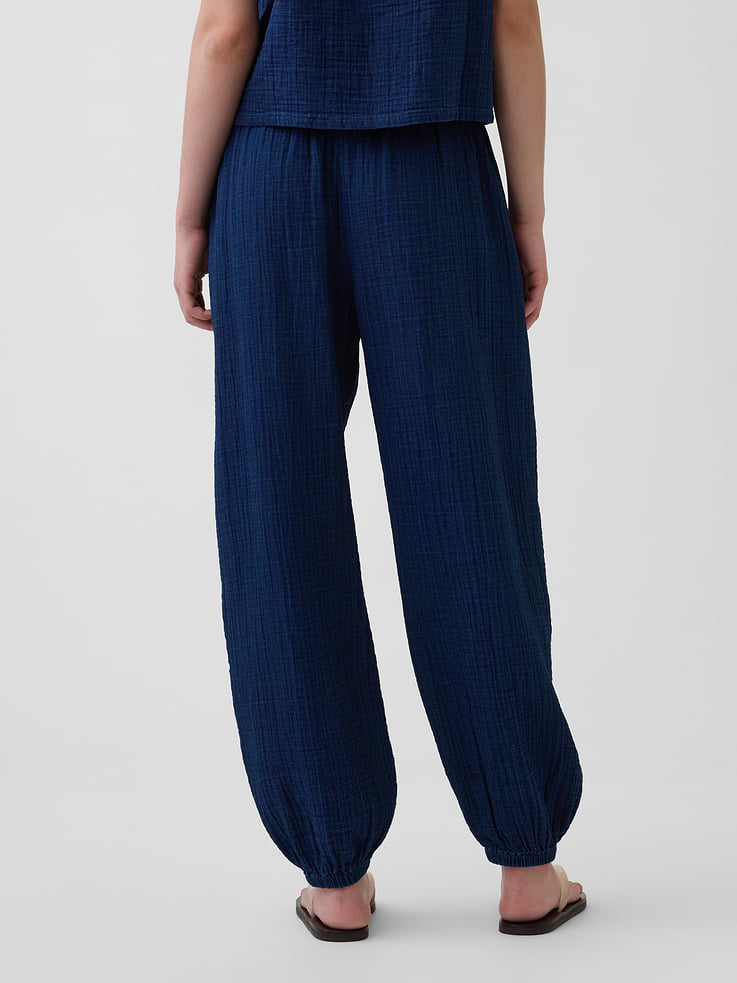 Image number 4 showing, Cotton Gauze Denim Easy Barrel Joggers