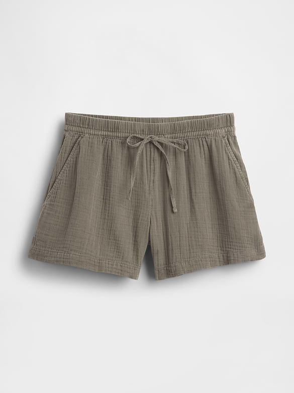 4" Mid Rise Cotton Gauze Easy Shorts
