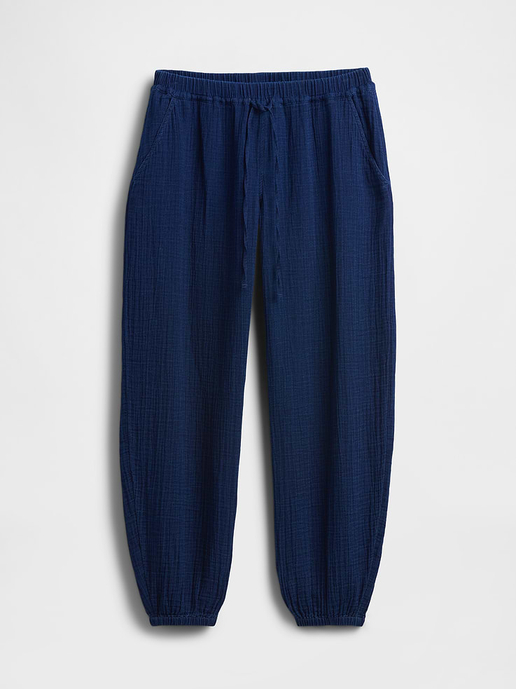 Image number 5 showing, Cotton Gauze Denim Easy Barrel Joggers