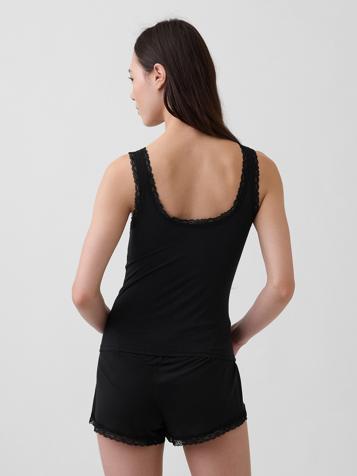 SoftMade Modal Lace-Trim PJ Tank Top | Gap