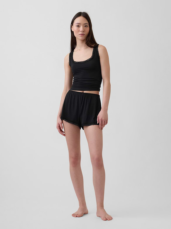 SoftMade Modal Lace-Trim PJ Tank Top