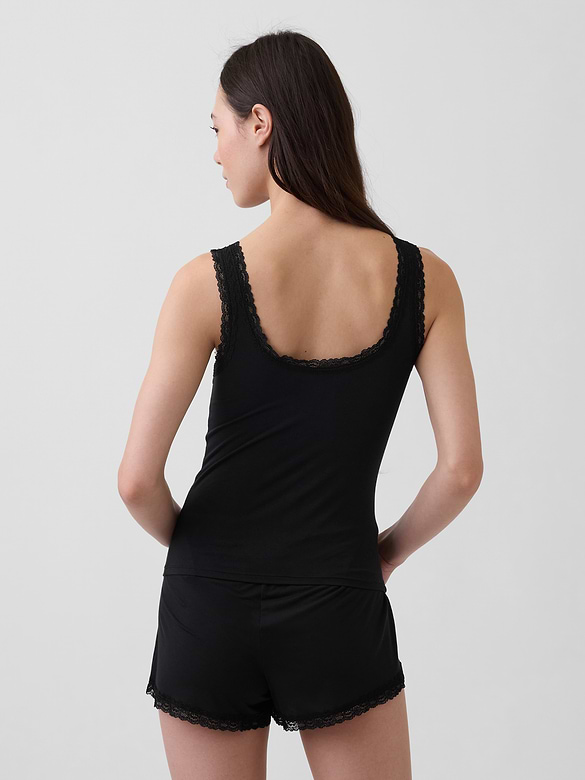 SoftMade Modal Lace-Trim PJ Tank Top