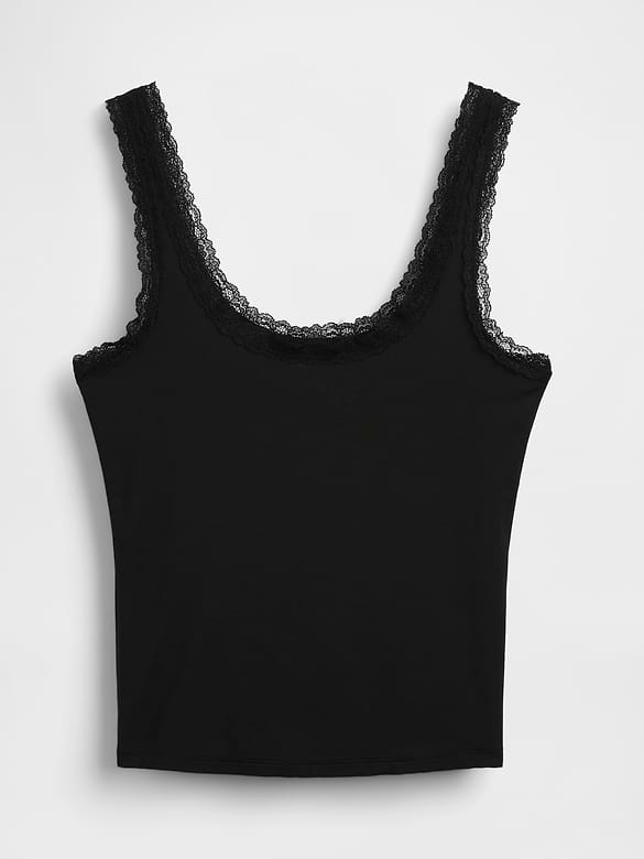 SoftMade Modal Lace-Trim PJ Tank Top